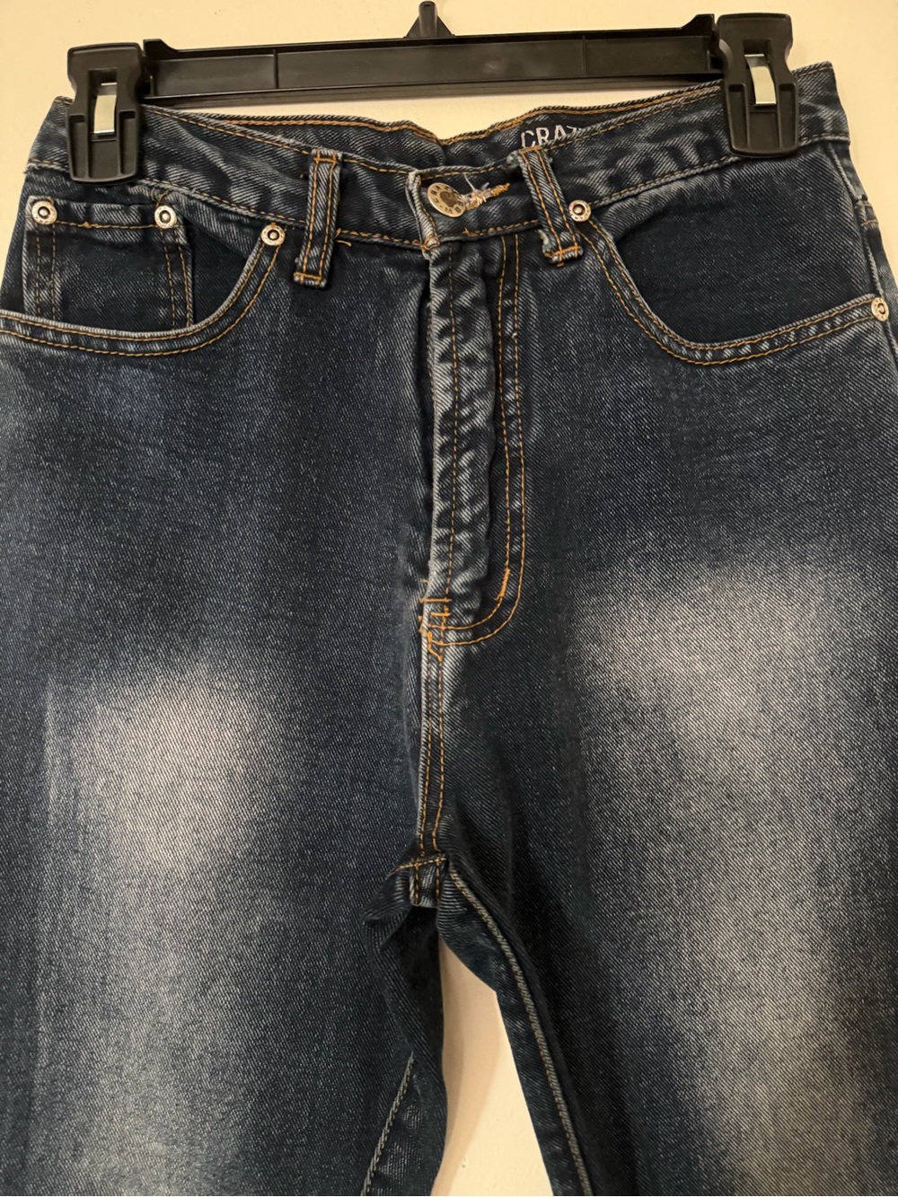 *BRAND NEW* Vintage Women's Dark Blue Crazy Cow Wide-Leg Women Size Small Jeans - Picture 2 of 3
